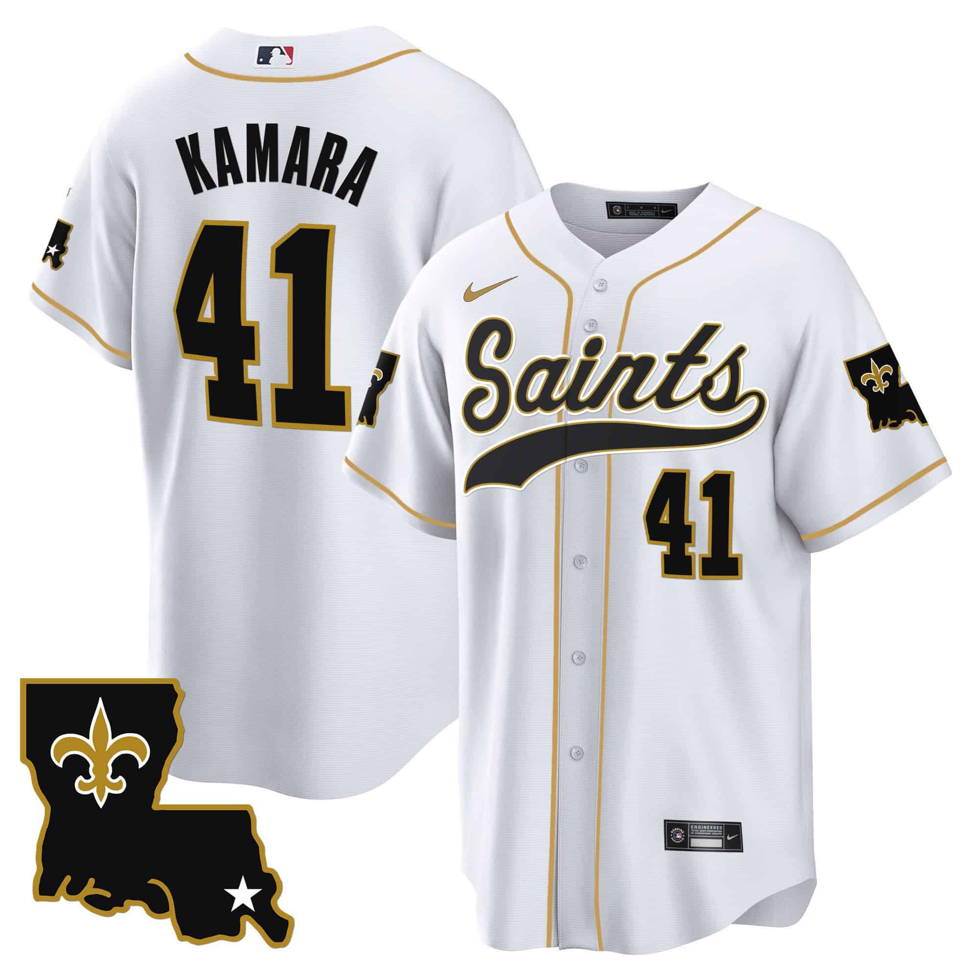 Men New Orleans Saints #41 Kamara White 2024 Nike 1987 Legacy Cool Base NFL Jersey